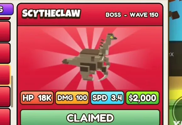 Scytheclaw in Build a Dino Defense 🦖