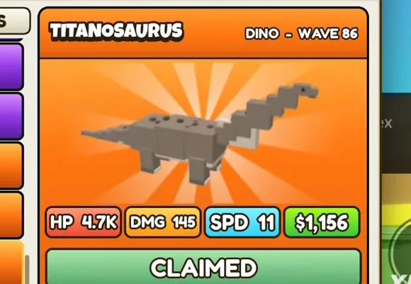 Titanosaurus in Build a Dino Defense 🦖