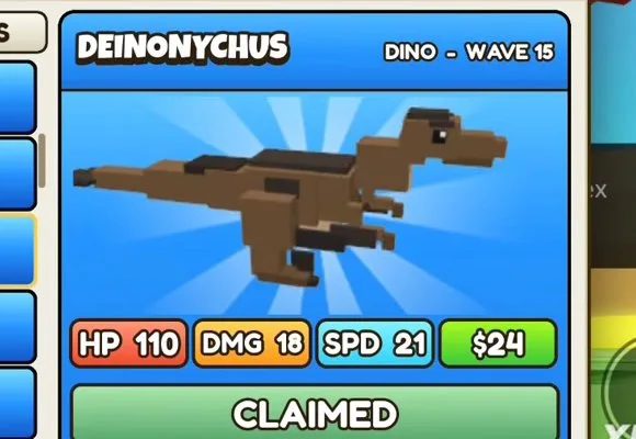 Deinonychus in Build a Dino Defense 🦖