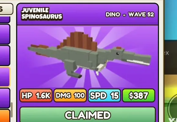 Juvenile Spinosaurus in Build a Dino Defense 🦖