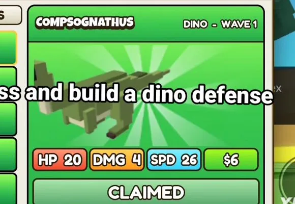 Compsognathus in Build a Dino Defense 🦖