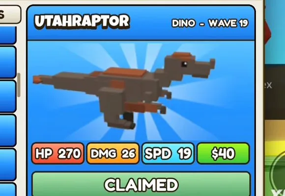 Utahraptor in Build a Dino Defense 🦖