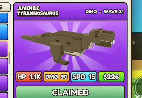 Juvenile Tyrannosaurus in Build a Dino Defense 🦖