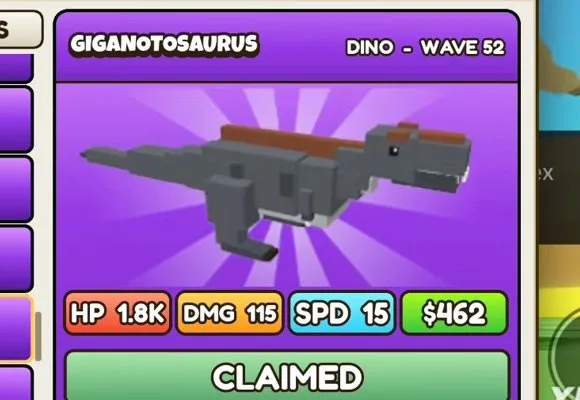 Giganotosaurus in Build a Dino Defense 🦖