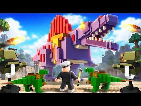 GIANT SPINO BOSS vs DINOSAUR BASE in ROBLOX