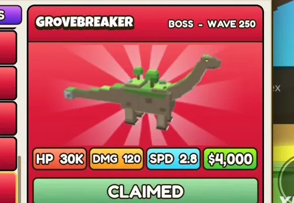 Grovebreaker in Build a Dino Defense 🦖