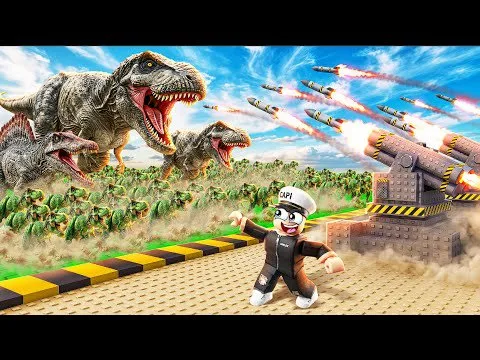 PROTECTING MY BASE from GIANT DINOSAURS in ROBLOX