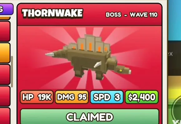 Thornwake in Build a Dino Defense 🦖