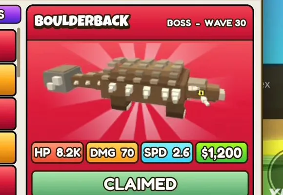 Boulderback in Build a Dino Defense 🦖