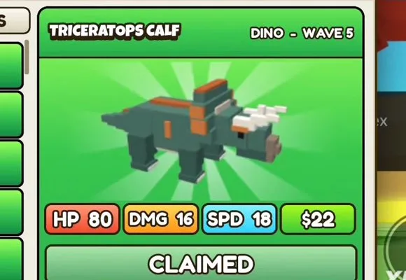 Triceratops Calf in Build a Dino Defense 🦖